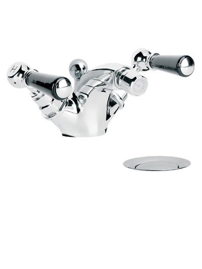 Lefroy Brooks BL1195 Classic Monobloc Bidet Mixer with Ceramic Lever Handles and Pop-Up Waste