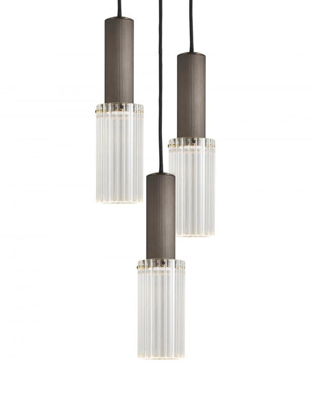 Ex Display J. Adams Flume 80 Cluster - 3 Pendant, Bronze