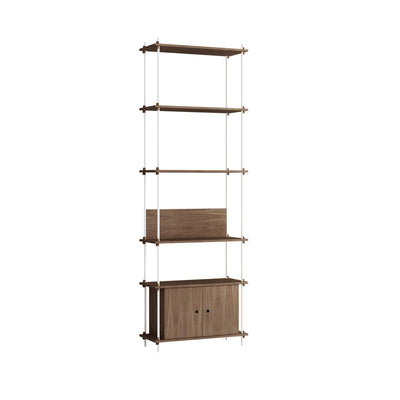 MOEBE single shelving system with cabinet and L shelf