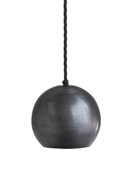 Outlet Globe Collection Pendant Light - 1 Wire Pendant - Pewter, Black twisted flex