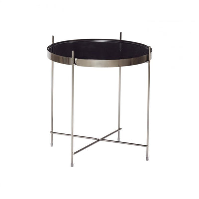 Round Mirrored Metal Table