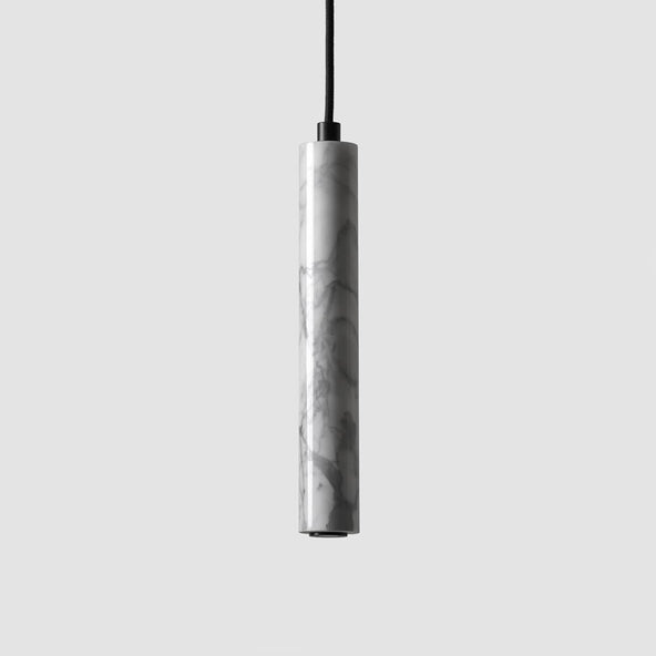 Outlet Bang pendant - Marble or lavastone - White marble with black fitting