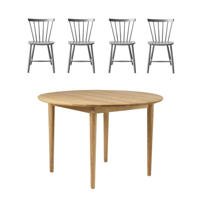 FDB Mobler Round Kitchen Dining Table Bundle