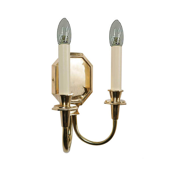 Outlet Diane twin wall sconce - Lacquered polished brass, IP20 (Interior use) - No shade