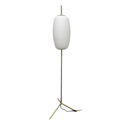 Ex Display Frandsen Silk Floor Lamp Brass & White Glass