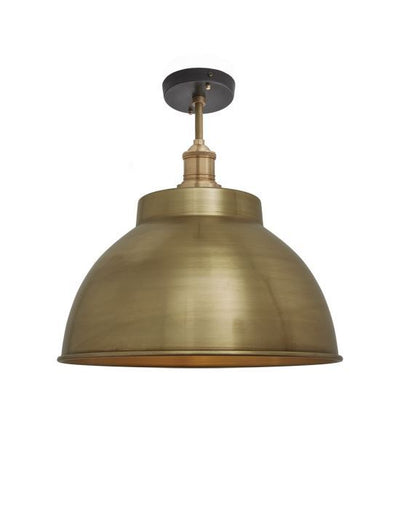 Outlet Brooklyn flush ceiling light - dome shade - Large - brass shade / brass fitting