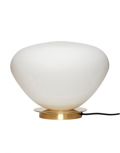 Opal oval table lamp - Opal with brass base