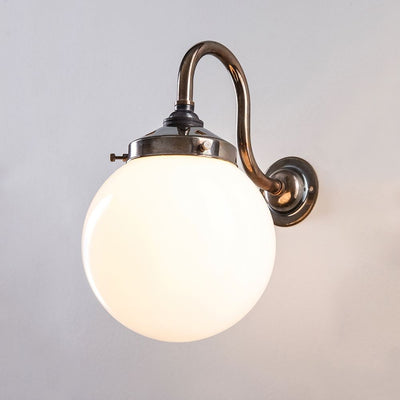 Old School Electric Opal Globe bathroom wall light