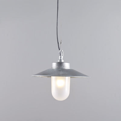 Well glass pendant light with visor