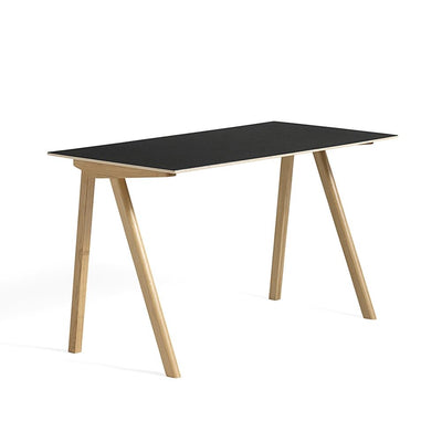 Ex Display HAY CPH 90 Desk - Black Linoleum Tabletop, Lacquered Oak