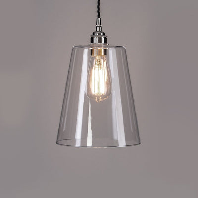 Old School Electric Tapered Blown Glass Pendant Light