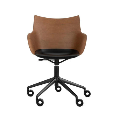 Outlet Kartell Q/Wood Armchair- Dark wood and black