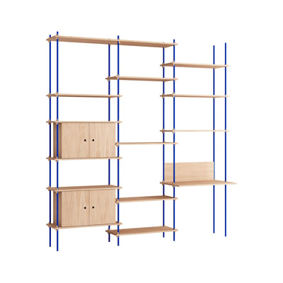 MOEBE triple shelving system, 2 cabinets and desk