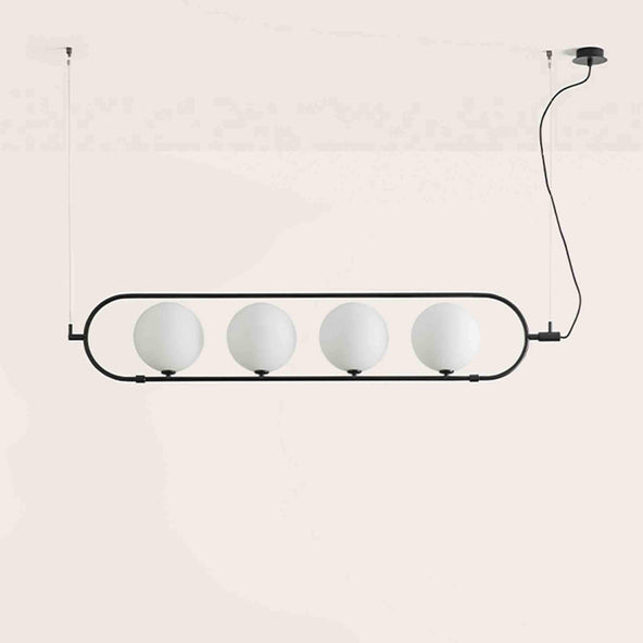 Outlet Abbacus linear pendant - Matt black, Opal