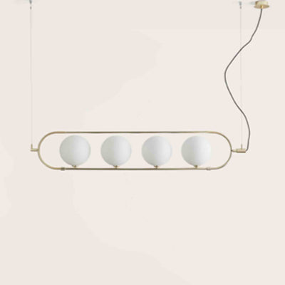 Outlet Abbacus linear pendant - Matt brass, Opal