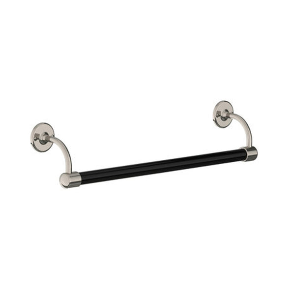 Outlet Lefroy Brooks black stove enamelled towel bar BK4507 - Silver nickel