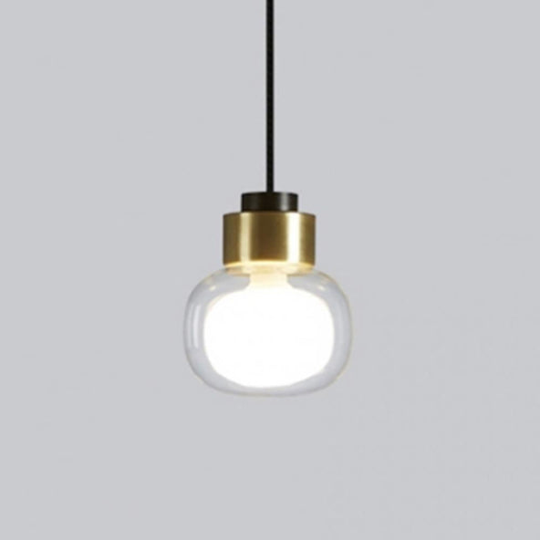 Outlet Nabila pendant - Small - black chrome & smoke glass