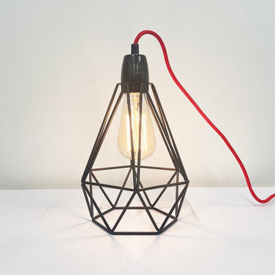 Diamond cage table lamp