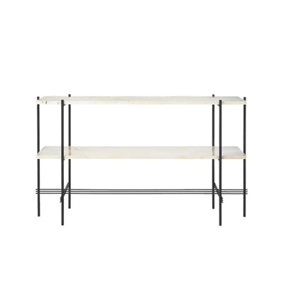 GUBI TS Console Table with Black Frame - with Shelves