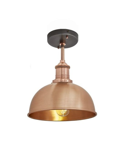 Industville Brooklyn Flush Ceiling Light - Dome Shade