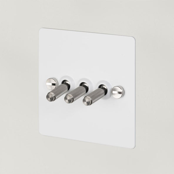 Outlet 3G toggle switch - White / steel