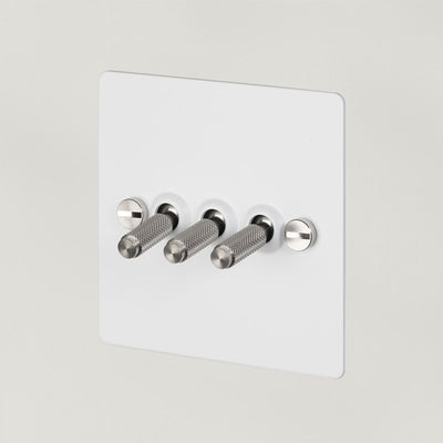 Outlet 3G toggle switch - White / steel