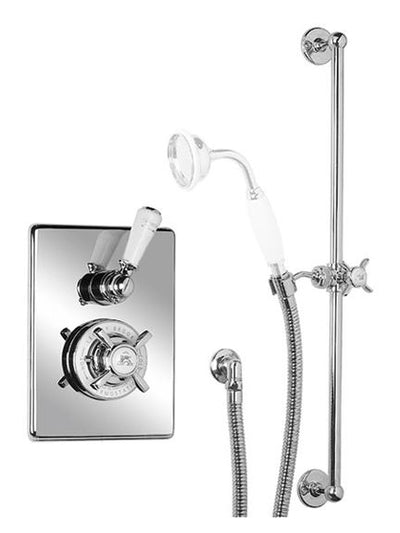 Lefroy Brooks GD8711 Godolphin Concealed Thermostatic Shower Valve with Sliding Rail and Shower Kit