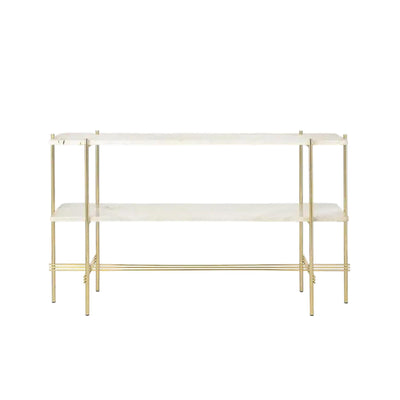 GUBI TS Console Table with Brass Frame - with Shelves