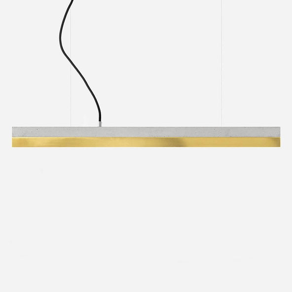 Outlet Concrete linear pendant - Small - brass, Light concrete