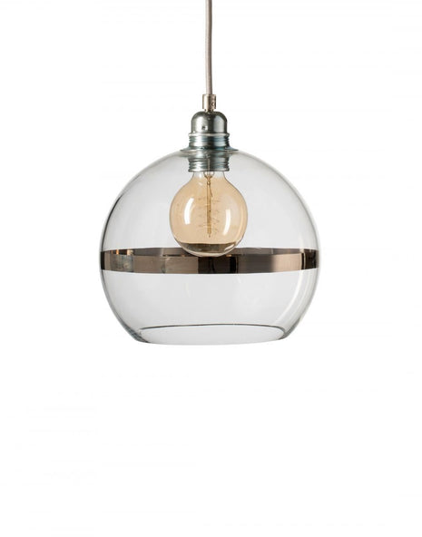 Outlet Rowan Pendant With Stripe - Medium - platinum stripe / clear (round silver wire)