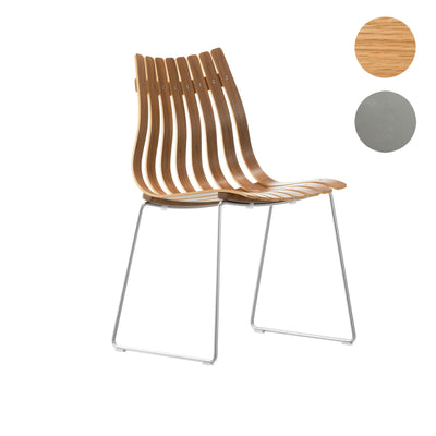 B Stock Fjordfiesta Scandia Junior Chair - Oak, Satin Chrome Base