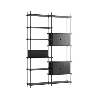 MOEBE double shelving system with 2 cabinets and L shelf