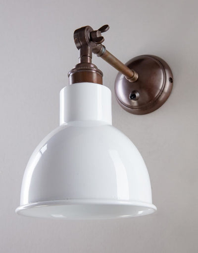 Old School Electric Churchill wall light - coloured shades