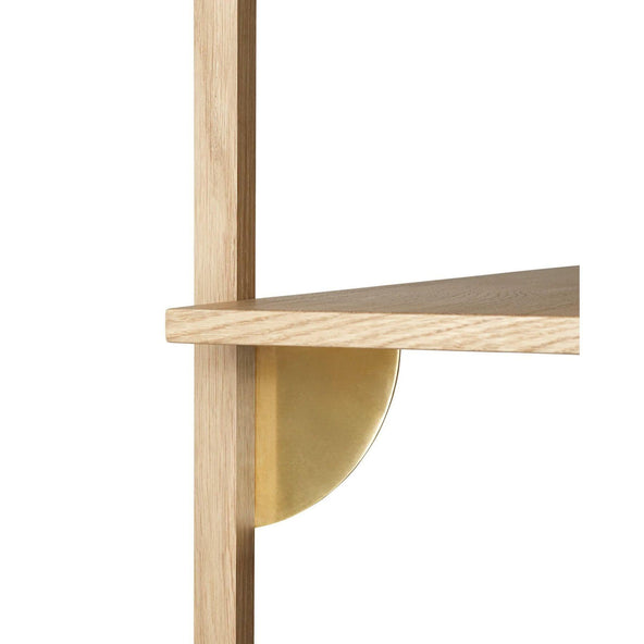 Outlet Ferm living sector shelf - Triple wide natural oak brass