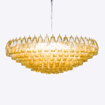 Pure White Lines Venice Murano Chandelier