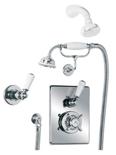 Lefroy Brooks GD8712 Godolphin Concealed Thermostatic Shower Valve with Classic Handset and Kit