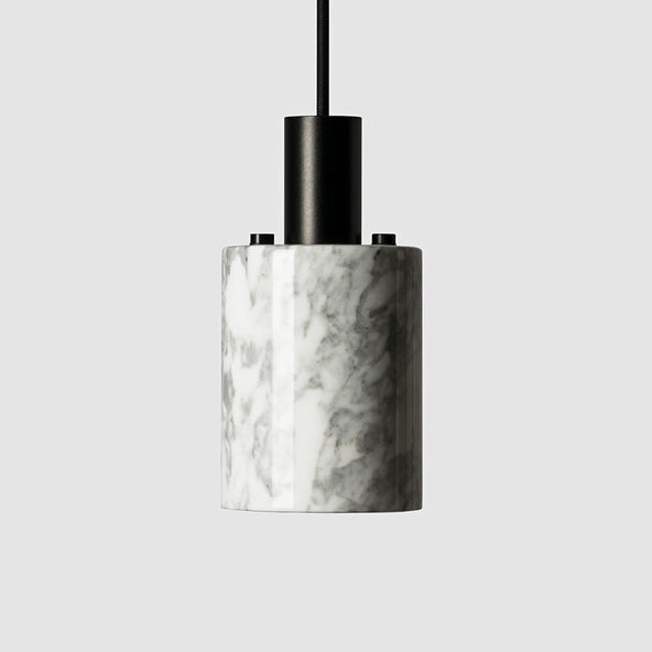 Outlet Bentu N pendant light - Marble white, Black aluminium