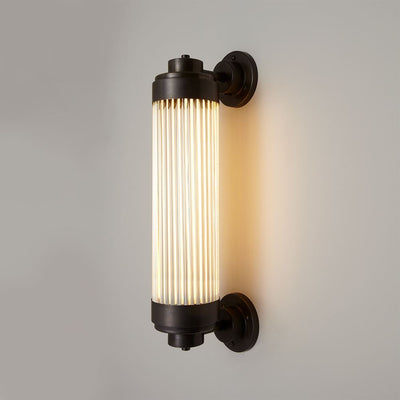 Outlet Davey Pillar offset wall light - Weathered brass