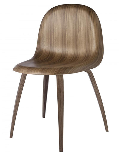 GUBI 3D Dining Chair - Wood Base with Wood Seat