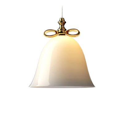 Outlet Bell Ribbon pendant light - Small - gold bow - white