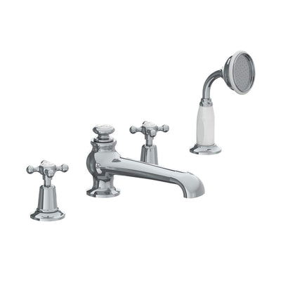 Lefroy Brooks Connaught Four Hole Bath Set with Diverter & Pull-Out Hand Shower