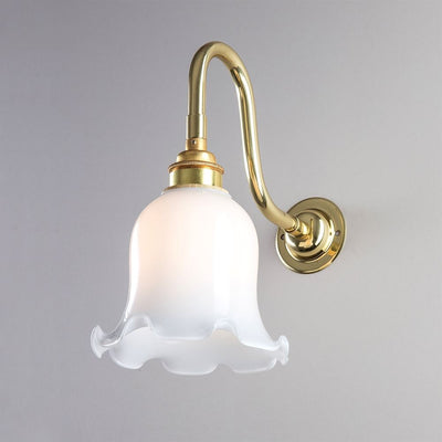 Old School Electric Tulip opal glass wall light