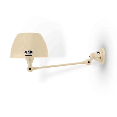 Outlet Jielde Aicler one arm adjustable wall light - curved shade - Ivory, Matt, Integral switch on base