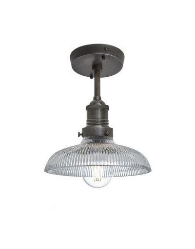 Industville Brooklyn Ribbed Glass Flush Mount Ceiling Light