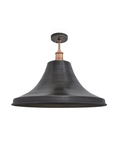 Industville Brooklyn Vintage Giant Bell Metal Flush Mount Ceiling Light