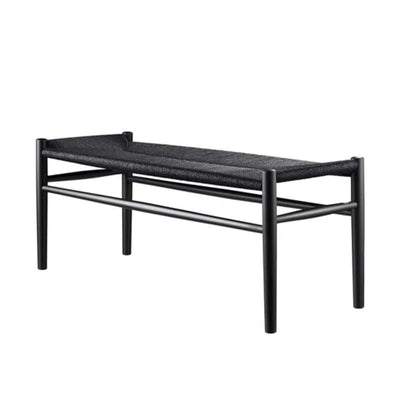 Ex-Display FDB Mobler Paper Cord Bench J83 - Black and Black **STORE COLLECTION ONLY**