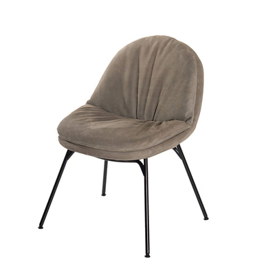 Jess Designs Curtis Chair without Arms - Aurula Stone Leather, Black Epoxed Frame