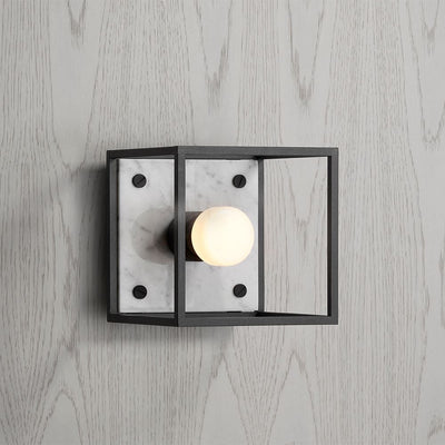 Outlet Caged Wall / Ceiling 1.0 Lamp Small - White Marble