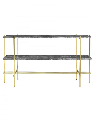 GUBI TS Console Table with Brass Frame - with Shelves