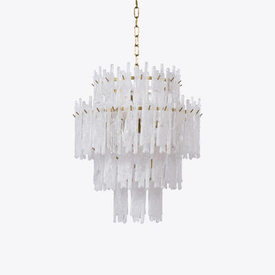 Pure White Lines Frieze Chandelier